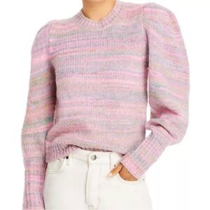 LoveShackFancy Aquarius Pullover Pink Multicolor
Puff Sleeve Sweater Small